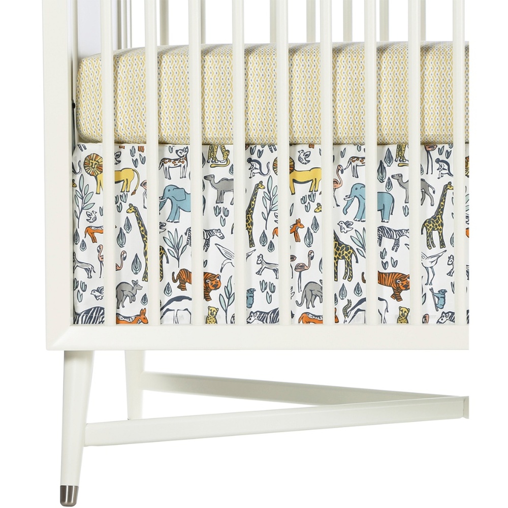 NEW DwellStudio Safari Zoo Animals Crib Skirt